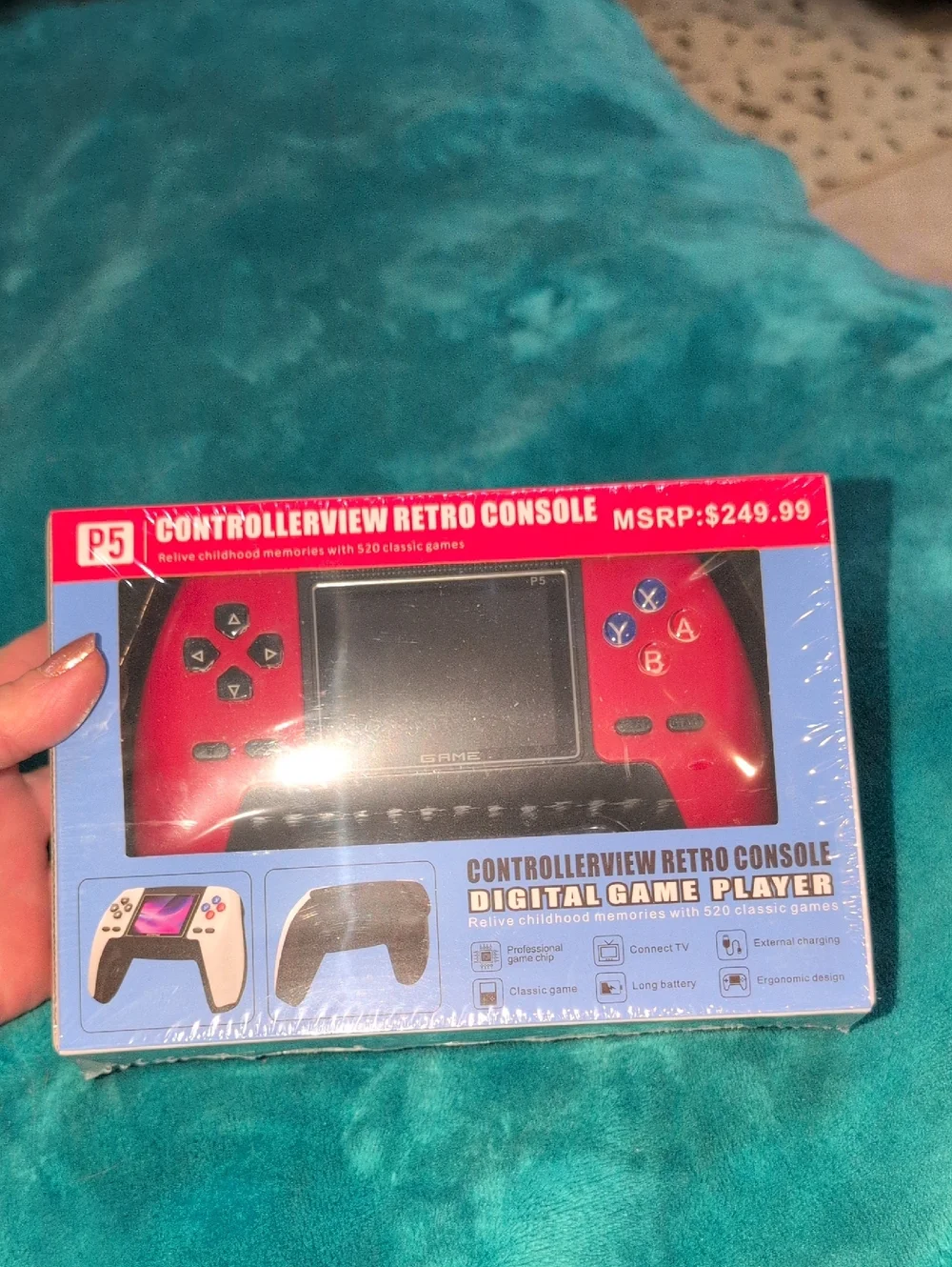 P5 ControllerView Retro Console Handheld - Red - New - 540 Games